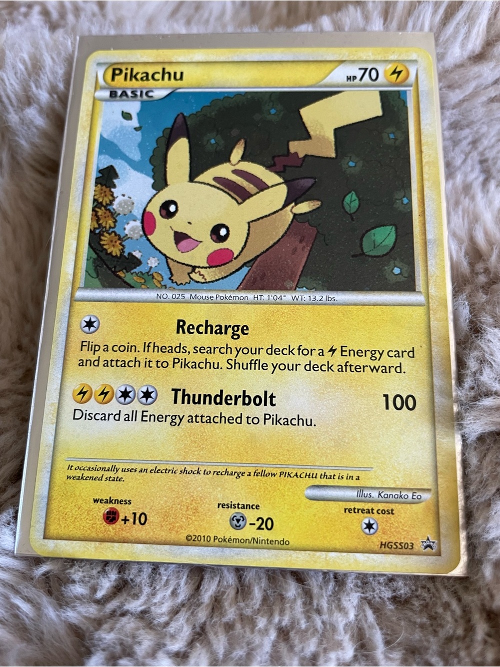 Pikachu Holo Pokémon Card - HGSS03